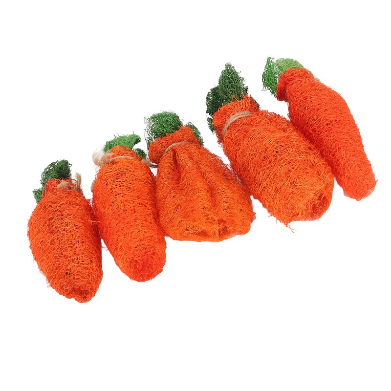 Rabbit Loofah Carrot Toys Natural Funny Teeth Grinding Bite Resistance