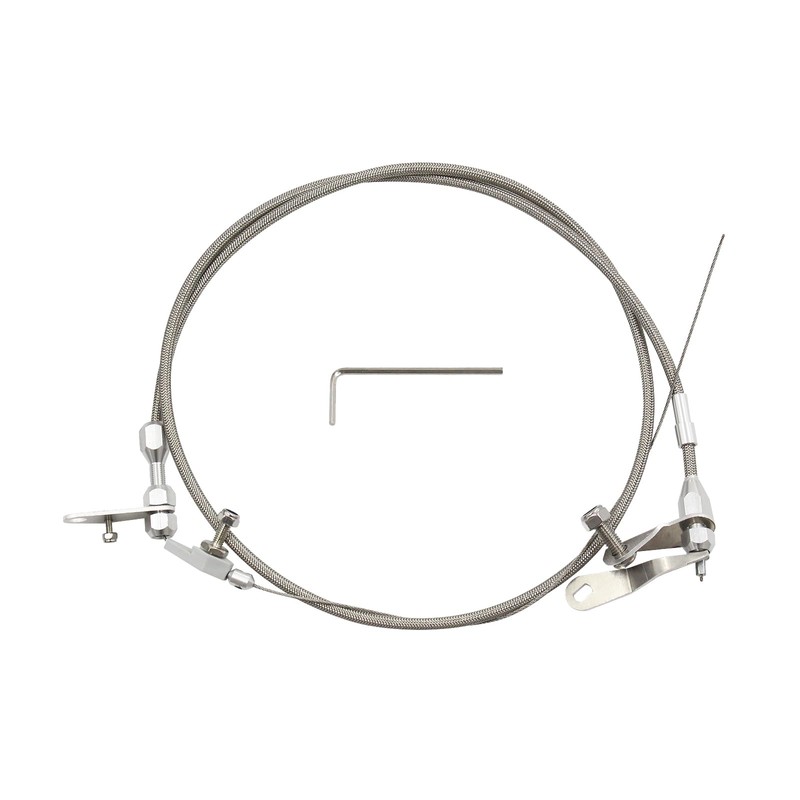 Stainless Braided Transmission Detent Kickdown Trans Wiring Kit For FORD