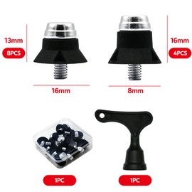 CLKE Pack of 12 Screw Studs, Replacement Cleats for Football Boots, Football Cleats, Replacement Plastic Cleats, with Special Key and Storage Box, Screw Caps for Football Boots and Rugby Shoes, black