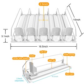 Drink Organizer for Fridge,Automatic Pusher Glide for Refrigerator,Soda Can Dispenser for Fridge,Make the refrigerator more tidy - Holds Up to 25 Cans (5 Rows White)