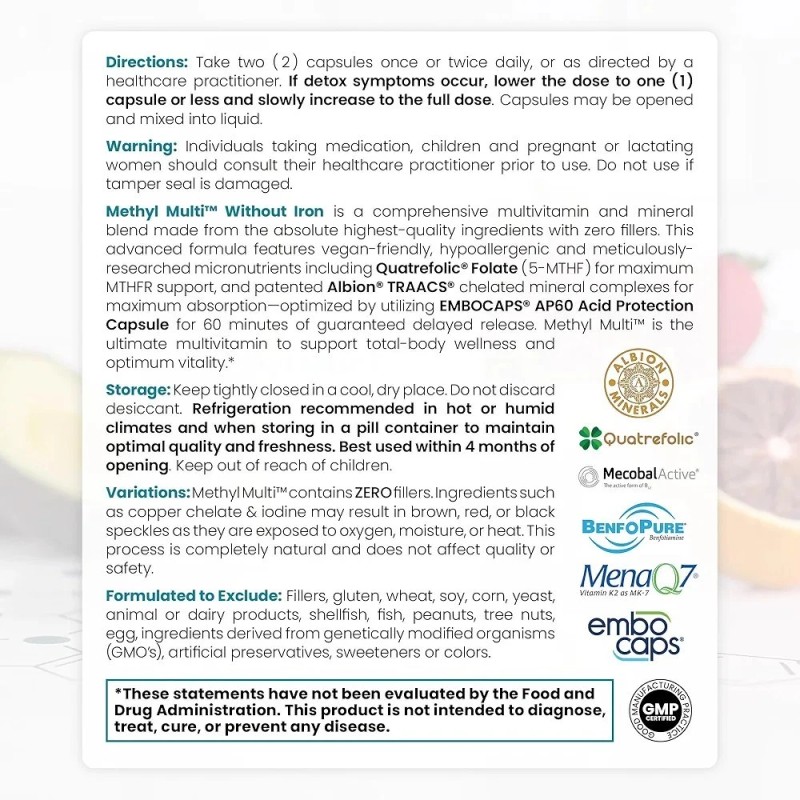 Pure Therapro Rx Methylated Multivitamin.M