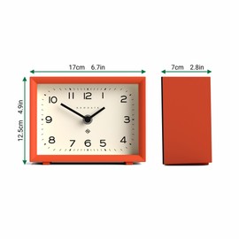NEWGATE® 'Henry' Mantel Clock - Contemporary Rectangular Design-led Clock in Orange, Ideal for desks, Tables, shelfs, and Bedside