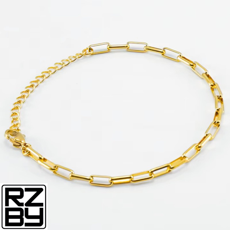 Waterproof Gold Plated Paperclip Chain, Razzberry Designer Jewellery, 316 Stainless