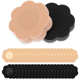 YUXIANLB 40 Pieces Breast Covers Nipple Cover Pasties, Disposable Pasties Breast Covers, Disposable Nipple Covers, Non-woven Fabrics Bra Pad, Self-Adhesive No Show Bra, Petal Nipple Sticker For Women