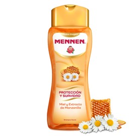 Mennen Shampoo Protección y Suavidad Miel y Manzanilla 700 ml. Fórmula Suave que Limpia el Cabello de Toda la Familia, Dejándolo Brillante, Lleno de Vitalidad y con un Agradable Aroma