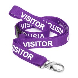 CKB LTD Visitor LANYARDS Breakaway Safety Lanyard Neck Strap Swivel Metal Clip for ID Card Holder - Pull Quick Release Design (Purple, Pack of 10)