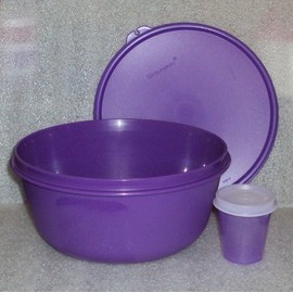 Tupperware 6 1/4 Cup Modular Bowl Salad Set Purple