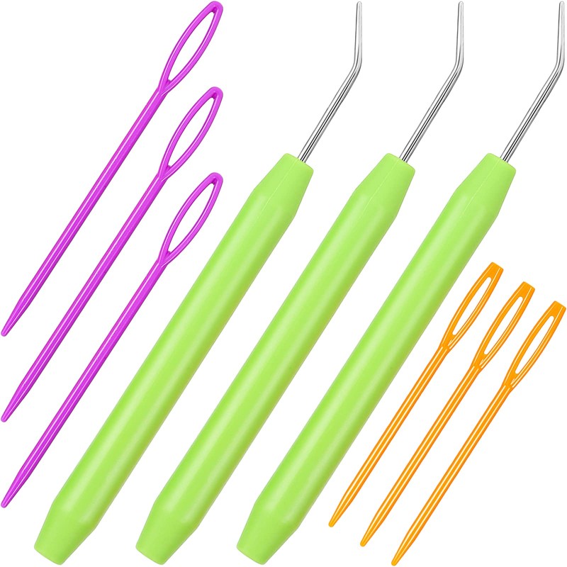 WILLBOND Knitting Machine Hooks Crochet Hook with Practical Rubber Handles