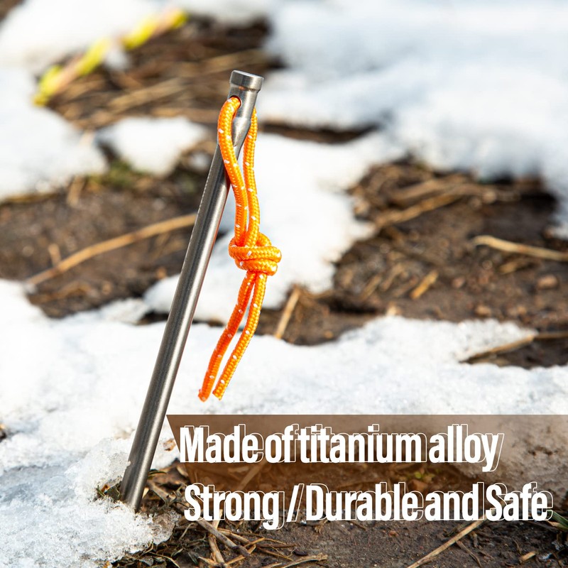 TiTo Titanium Outdoors Tent Pegs Or Tent Stakes 6pcs- Ultralight