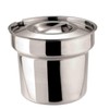 Bain Marie Round Pot & Lid Stainless Steel Soup Gravy