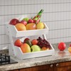 G.a HOMEFAVOR Fruit Basket for Kitchen, 2-Tier Fruit Bowl for