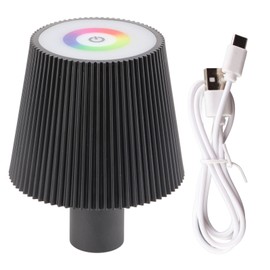 LED Bottle Lamp Pleated IP54 Waterproof 4 Light Modes Breathing Colors 2000mAh Cordless Night Light for Cafe Bar Family Black