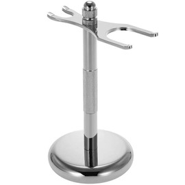 POFET Razor and Brush Stand - Classic Razor Safety Razor Stand and Brush Stand Holder with Non-Slip Base for Most of Razor and Brush - Silver
