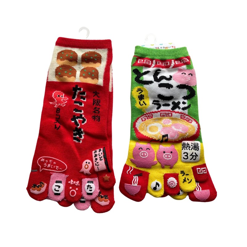 [Mode Select] Women's 5 Toe Socks, Characters, 2 Pairs Set,