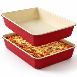 Proigtz 9x13 Inch Baking Pan 2 Pack, Heavy Duty Nonstick Deep Lasagna Pan
