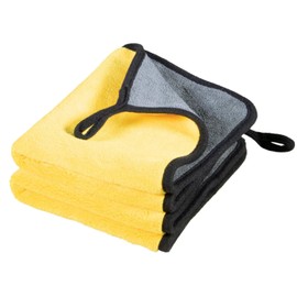 Cosey - Pack of 2, Premium Microfibre Polishing Cloth for Sensitive Paint Surfaces, 30 x 40 cm, Yellow/Grey