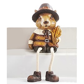 Giftcraft 582293 Harvest Squirrel Shelf Sitter, 4.33-inch Height, Calcium Carbonate and Polyresin