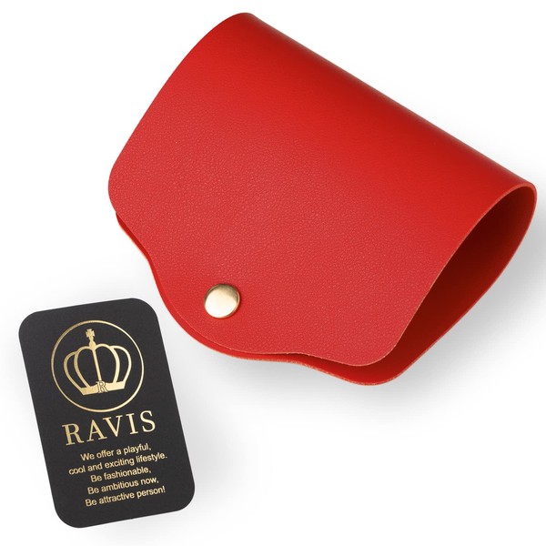RAVIS Mask Case, Stylish, Portable, PU Leather, Foldable, Antibacterial, Cute, Mask Pouch, Portable, Red
