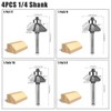 WSOOX 45 Degree Chamfer Router Bit set with 1/4 Inch
