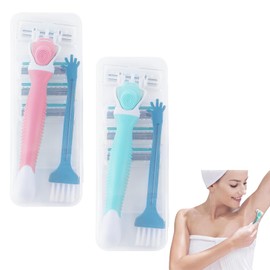 ZHEJIA Razor, Set of 2, Safety Razor, Holder, 4 Blades, Includes Brush, Storage Box, Dust Cover, Original, For Sensitive Skin, Smooth Skin, Face Shaving, Shaving, Shaving, For Men and Women, Full Body
