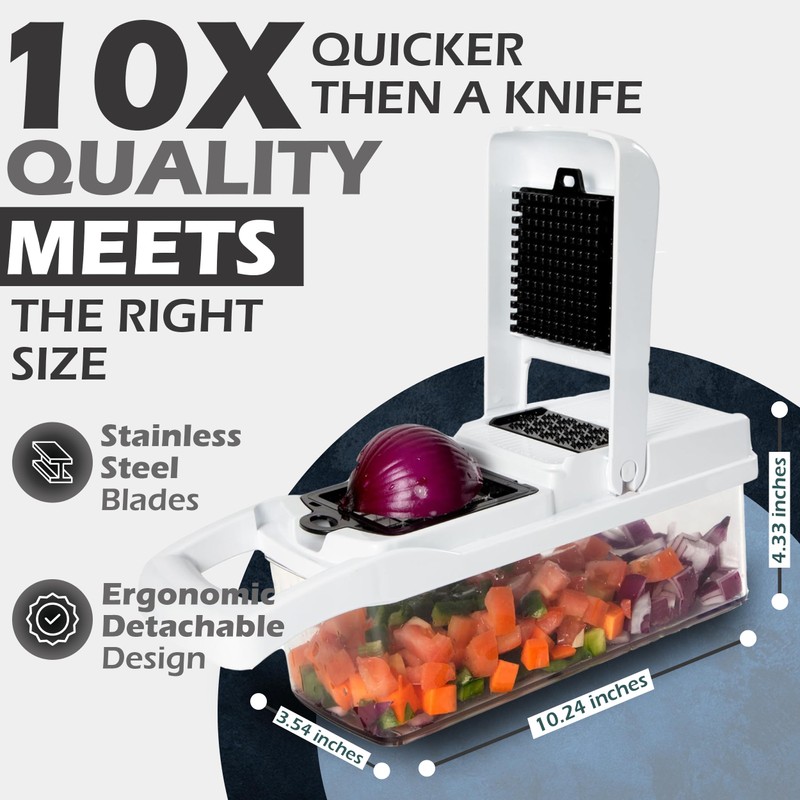 NICKSTOOL 26-in-1 Vegetable Chopper with Container - Veggie Slicer, Kitchen