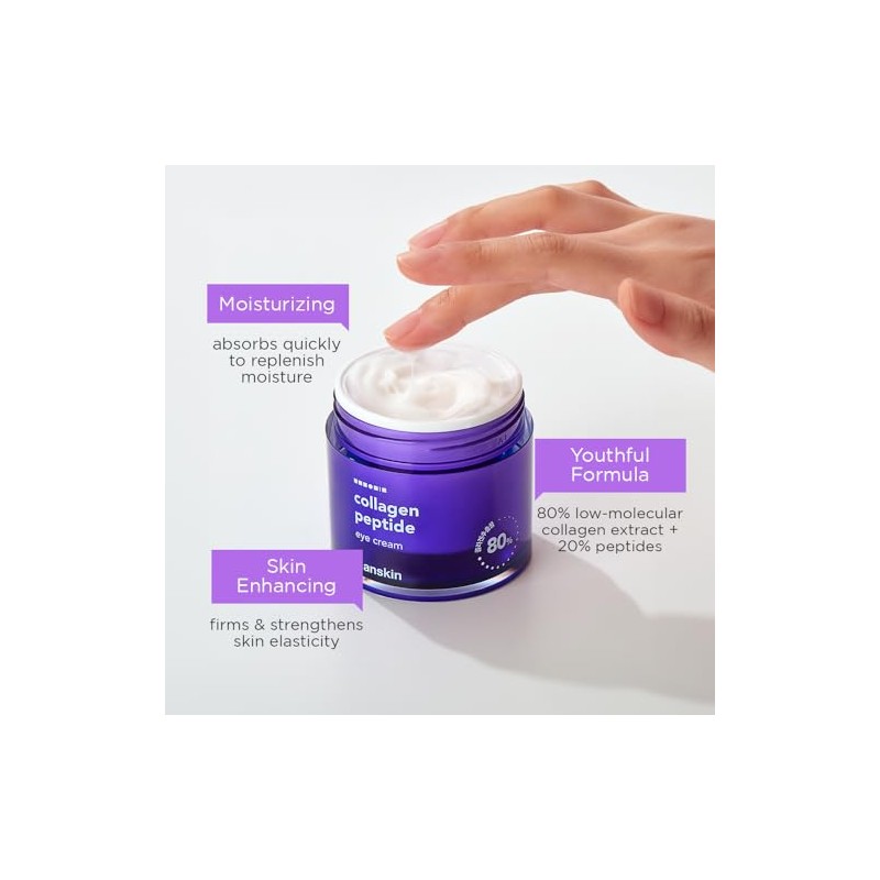 Hanskin- Crema para ojos con péptidos de colágeno (80 ml).