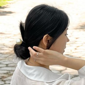 Jpar Simple Pearl Bell Hair Tie Female Student High School Girl Headband / Jpar 심플 진주 방울 머리끈 여학생 여고생 머리띠