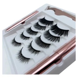 Pestañas Magnéticas Maquillajes Reutilizable Super Suave 8x1                                                                                          
