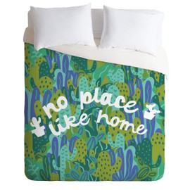 Society6 Doodle by Meg No Place Like Home Twin Duvet Cover and Pillow Sham Set, Multi