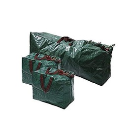 ALAYSTAR SET OF 3 XMAS STURDY DURABLE MULTI-PURPOSE LARGE CHRISTMAS STORAGE BAG – XMAS BAGS WITH STURDY HANDLES FOR PORTABILITY (GREEN)