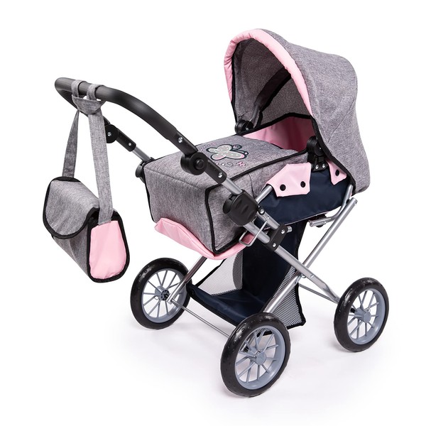 Bayer Design Dolls: Pram City Star - Grey, Pink, Butterfly