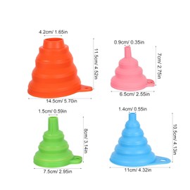 PRETYZOOM Embudos Plegables de Silicona para Cocina, Mini Embudos para Líquidos, Ahorran Espacio, Aptos para Botellas y Frascos, Paquete de 8 Piezas para Uso en Cocina