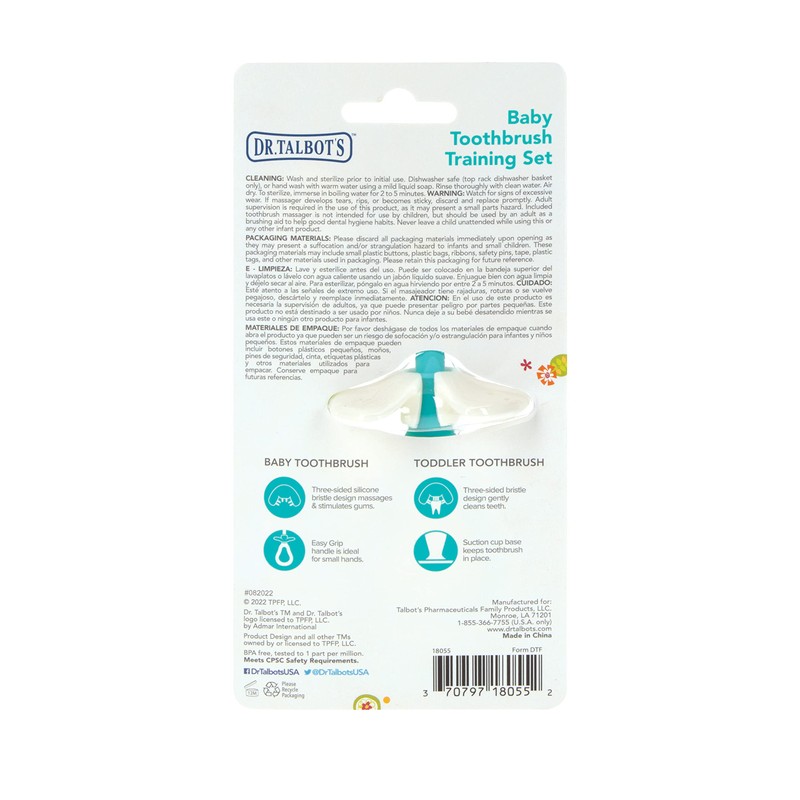 Dr. Talbot's 2-Piece Infant Toothbrush Training Set with Easy Grip