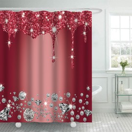 FAIRYGATE B8307 Bath Shower Curtain Retro Shower Curtains Shower Curtain Modern Aesthetic Art Waterproof Polyester Fabric Washable Bath Curtain Anti Mould 180 x 180 cm