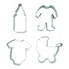 BekkiB 2464-Set of 4 "Baby" Cookie Cutters Baby Bottle, Baby
