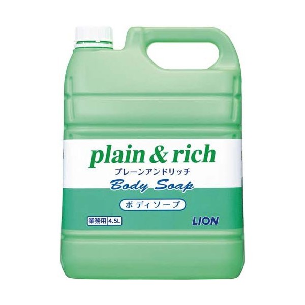 Lion Hygiene Plain & Rich Body Soap, 1.1 gal (4.5 L) x 3 Bottles