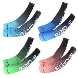 4 Pairs Arm Sleeves for Men and Women Sun Protection Ice Silk Breathable Arm Sleeves for Outdoor Sports Cycling Fishing