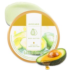 Princess Belle Avocado Body Butter, Shea Body Butter for Women and Men Dry Skin, Natural Avocado Butter for Body Moisturizer, Deep Moisturizing and Softening-100ml(3.4 floz)