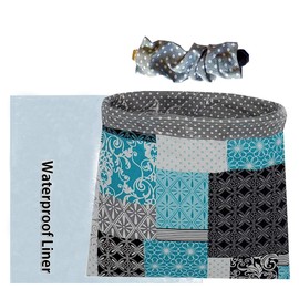 NeatCarBags Teal car Trash Bag - Small Cute Teal Car Trash Can Hanging with Reusable Waterproof Liner and Disposable Bags - Car Waste Basket (Mini Teal Clip-On)