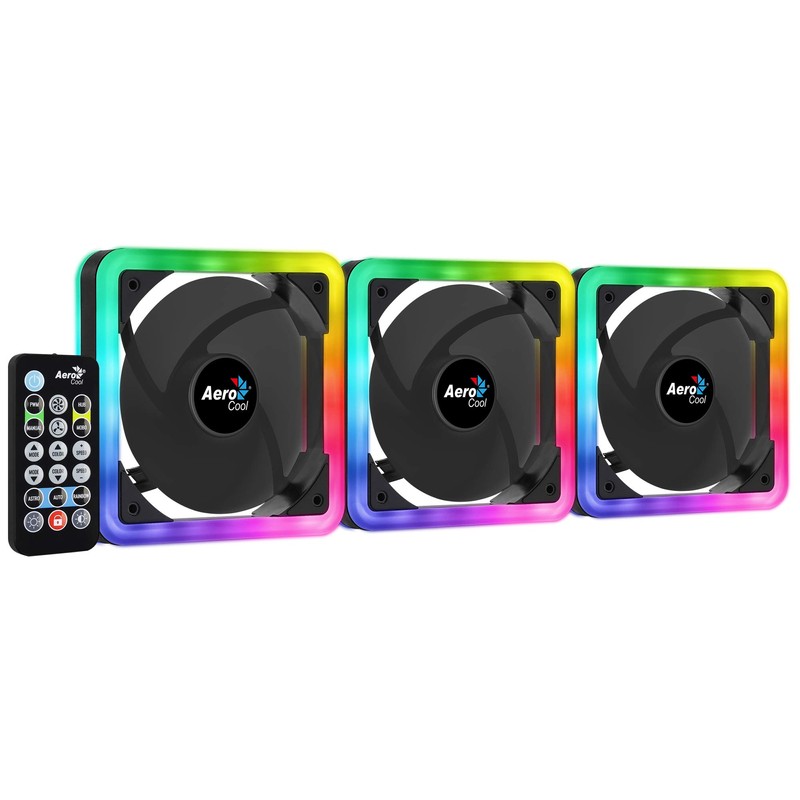 Ventilador Aerocool Edge 14 Pro RGB, 140mm, 1200RPM, Negro -