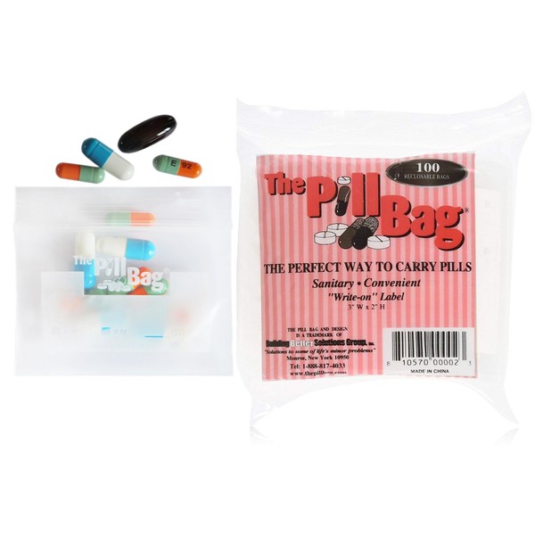 The Pill Bag 100 Count Pill Bag Size 3" X 2" 3 Mil