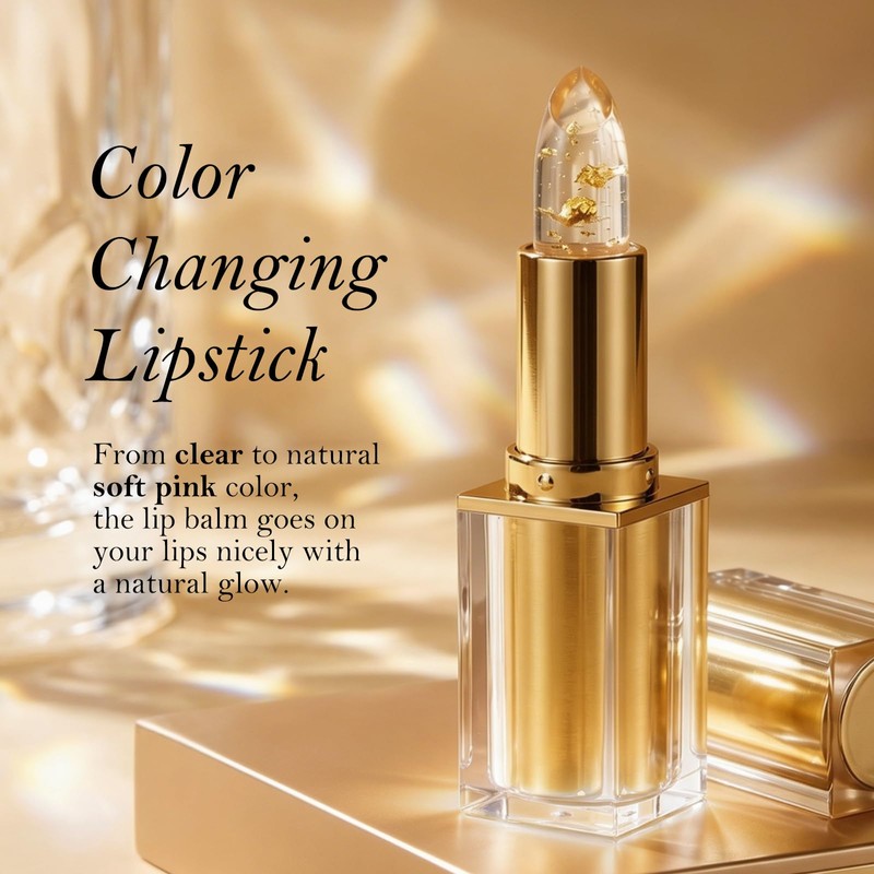FREEORR Color Changing Lipstick, PH Adjusting Lipstick, Crystal Transferproof Long