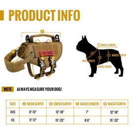 Tactical Dog Harness, Milltary Dog Vest with Durable Vertical Handle for XXS Puppy Dog