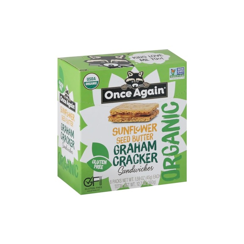 ONCE AGAIN Organic Sunflower Seed Butter Graham Cracker Sandwich 8