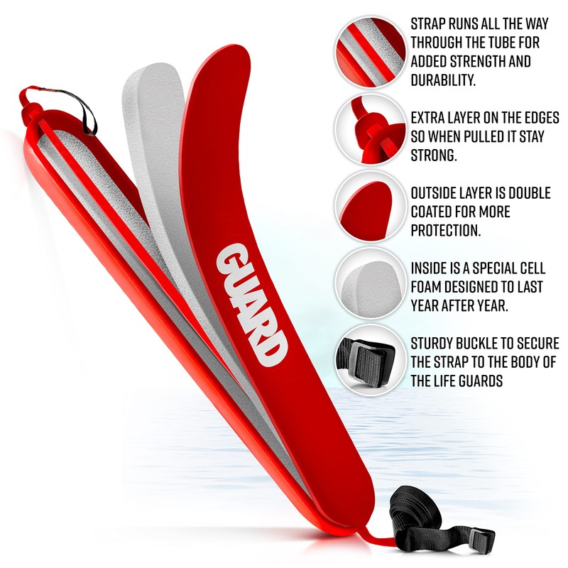 ASA TECHMED Durable Lifeguard Rescue Tube - Heavy Duty Construction,