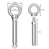 4 PCS M6*60 Stainless Steel Wall Eye Expansion Anchor Bolts