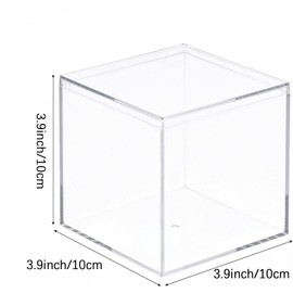 Acrylic Square Cube Box, 1Pcs Plastic Square Cube Small Acrylic Box, Clear Acrylic Plastic Square Cube Containers,Acrylic Plastic Square Cube Jewelry Box,Plastic Square Cube Box for Candy Jewelry