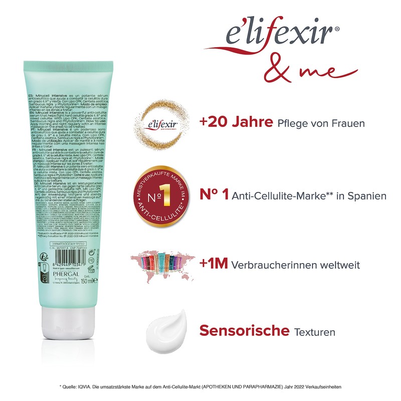 E'LIFEXIR Minucell Intensive Ultra Powerful Anti Cellulite Serum Dehydrates and