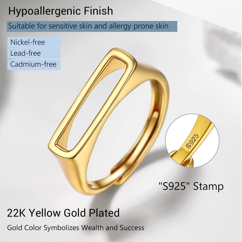 Adjustable E Initial Finger Knuckle Rings for Women Silver Small