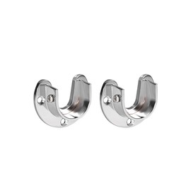 sourcing map 2pcs Zinc Alloy Closet Pole Sockets, Wardrobe Bracket Holder, Shower Curtain Rod Pole End Supports Sockets Flange, 25mm Diameter(U-Shaped)